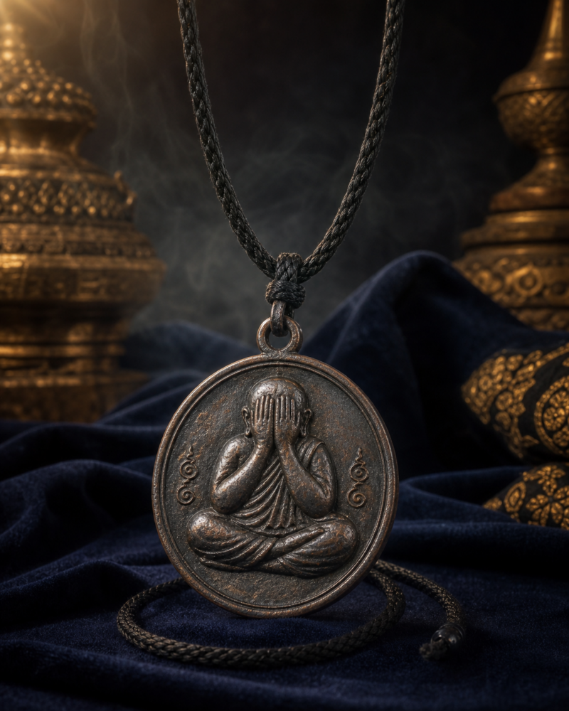 Phra Pidta — "Closed-Eye" Medal, hero view